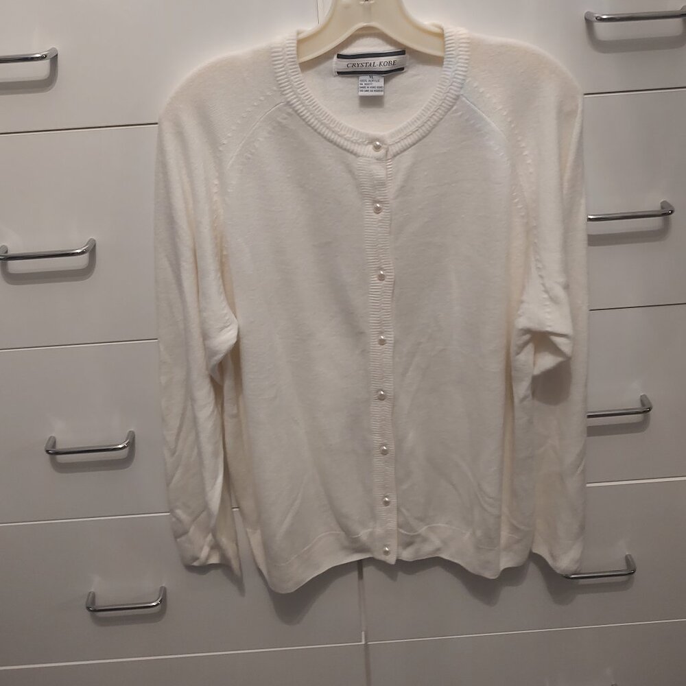 Ivory Cardigan with Pearl Buttons